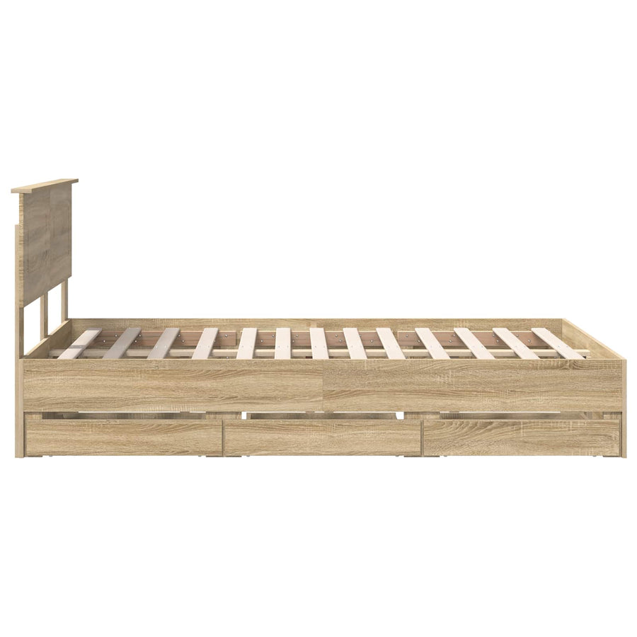 Bedframe met lade Sonoma Eiken 120 x 190 cm Ingenieurshout