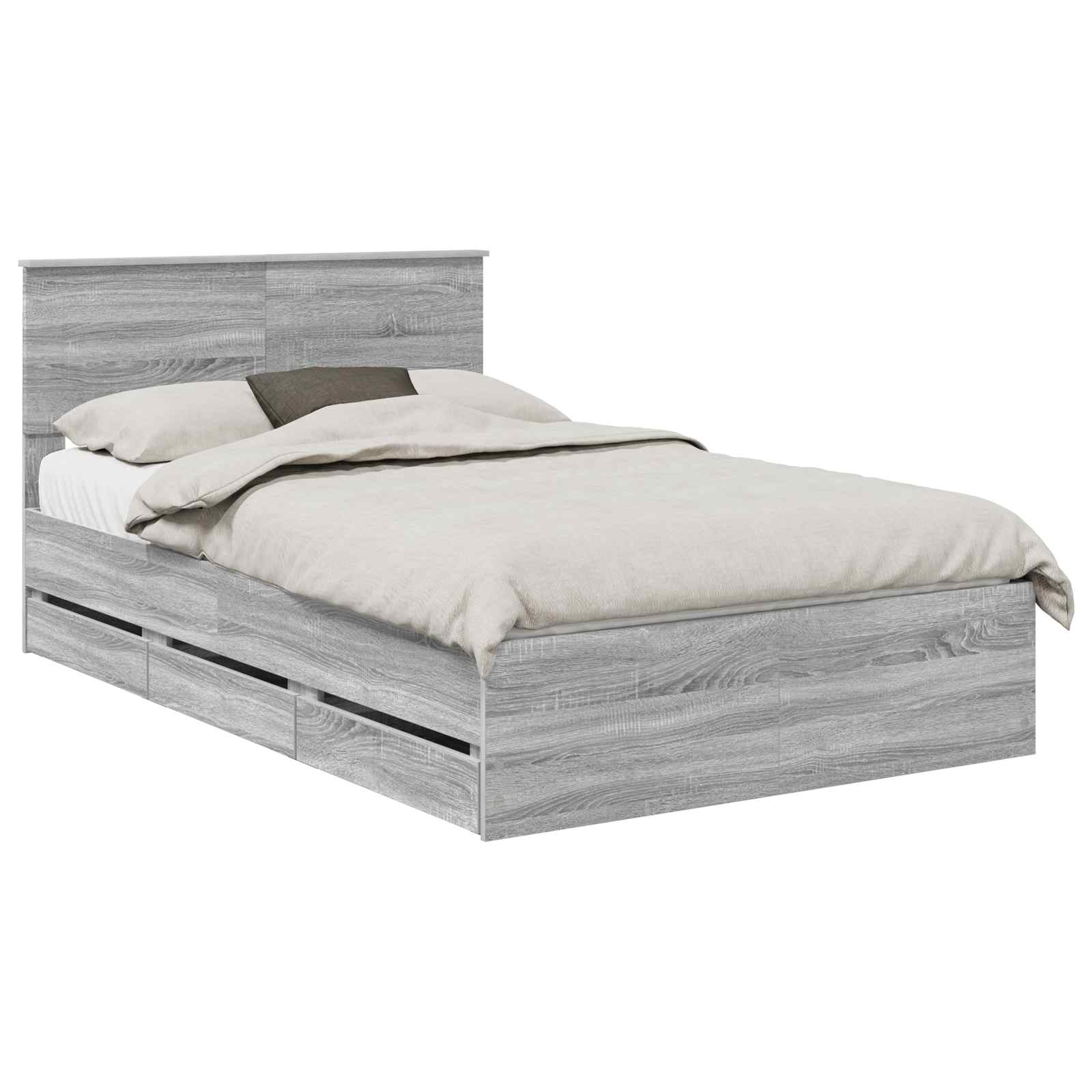 Bedframe met lade Grijs Sonoma 120 x 190 cm Ingenieurshout
