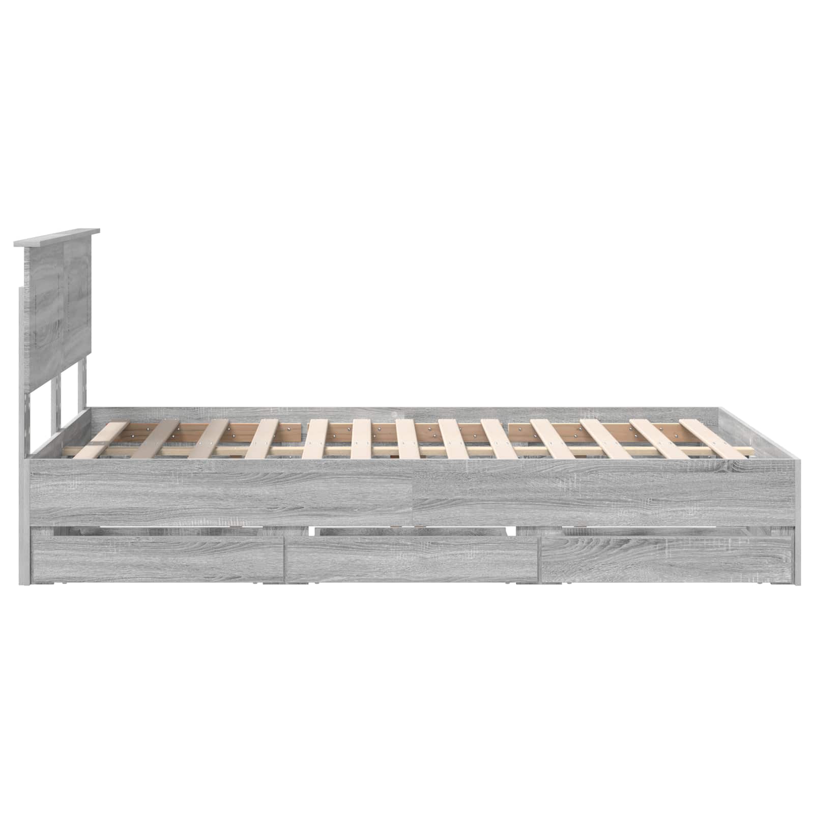 Bedframe met lade Grijs Sonoma 120 x 190 cm Ingenieurshout