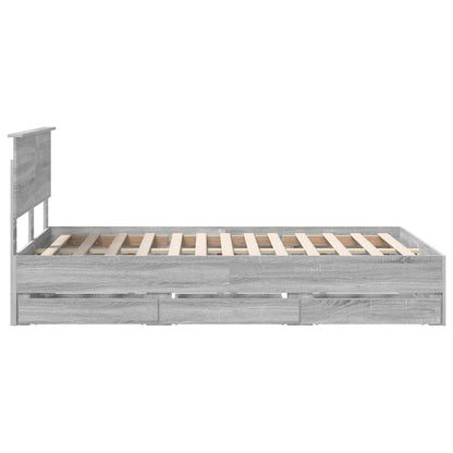 Bedframe met lade Grijs Sonoma 120 x 190 cm Ingenieurshout