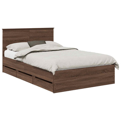 Bedframe met lade Bruin Eiken 120 x 190 cm Ingenieurshout