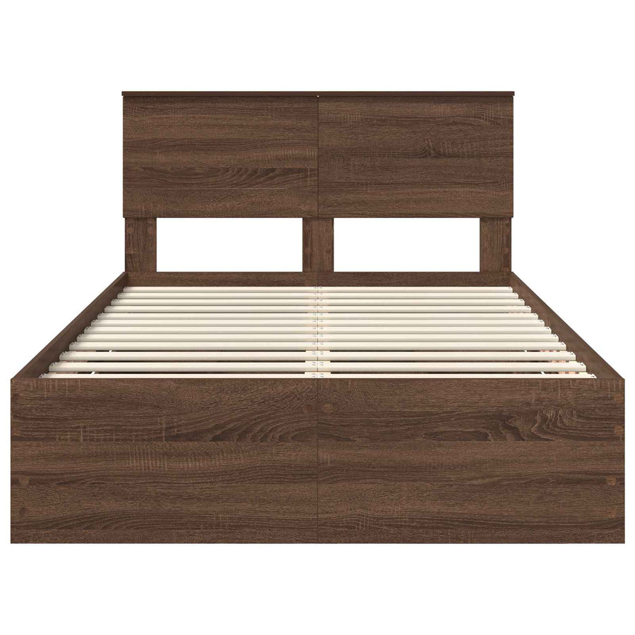 Bedframe met lade Bruin Eiken 120 x 190 cm Ingenieurshout
