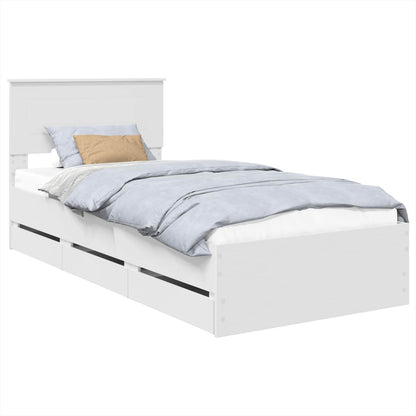 Bedframe met lade met opslag Wit 100 x 200 cm Ingenieurshout