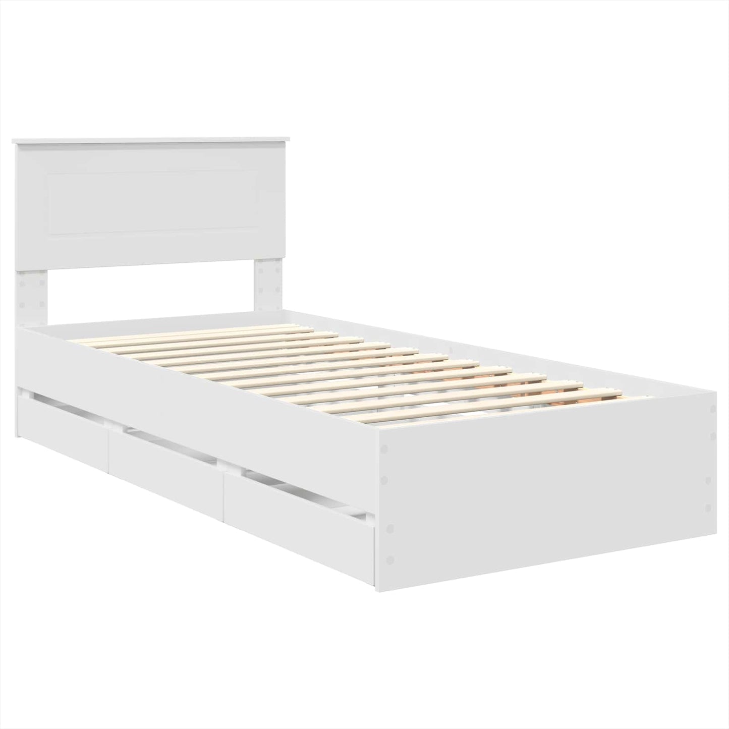 Bedframe met lade met opslag Wit 100 x 200 cm Ingenieurshout