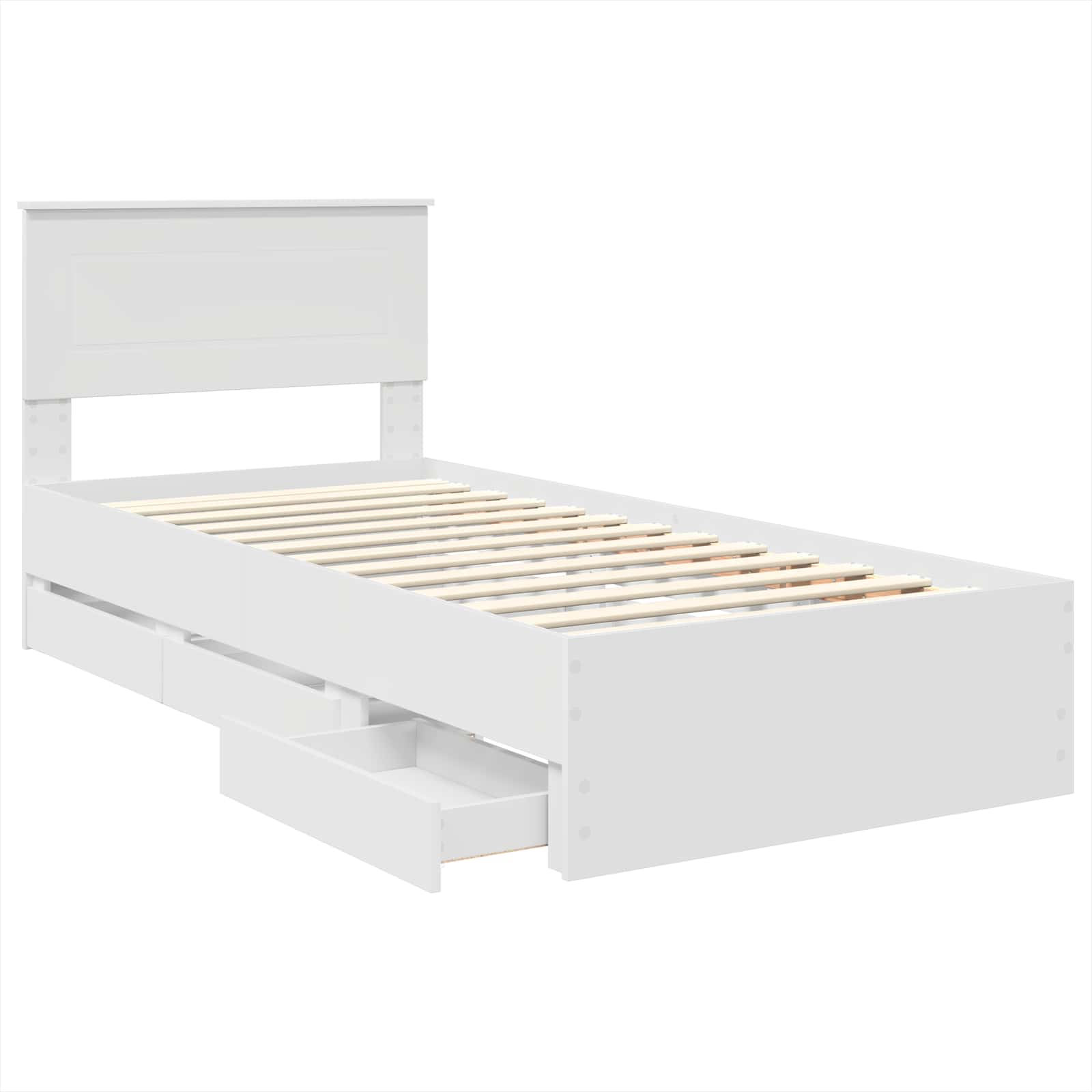 Bedframe met lade met opslag Wit 100 x 200 cm Ingenieurshout
