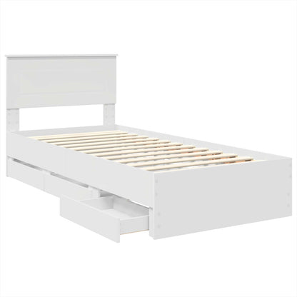 Bedframe met lade met opslag Wit 100 x 200 cm Ingenieurshout