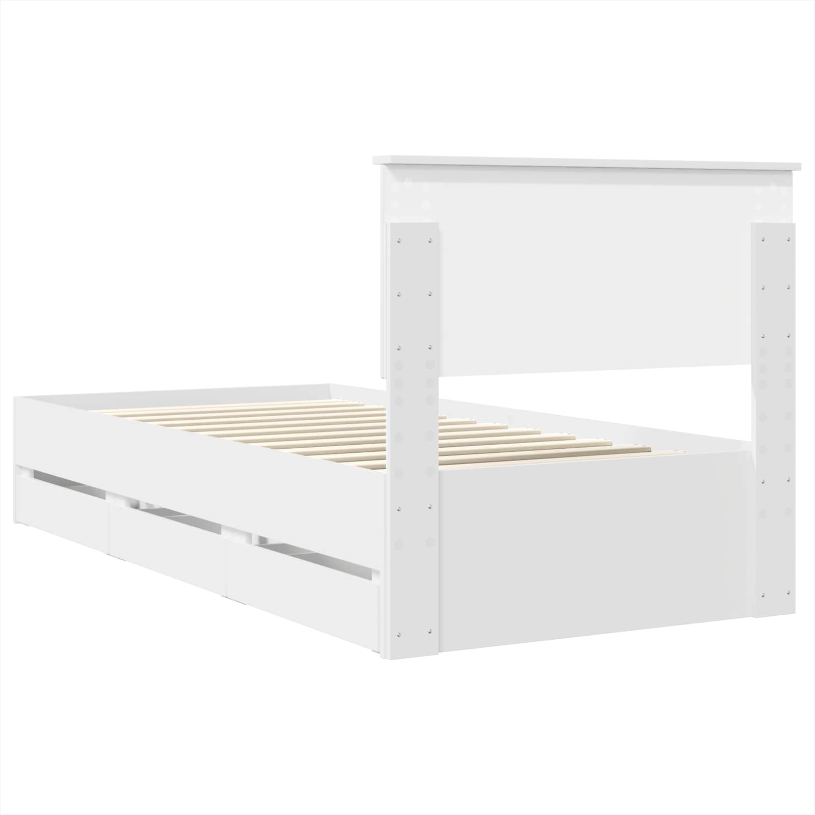 Bedframe met lade met opslag Wit 100 x 200 cm Ingenieurshout