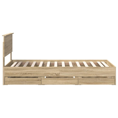 Bedframe met lade Sonoma Eiken 100 x 200 cm Ingenieurshout