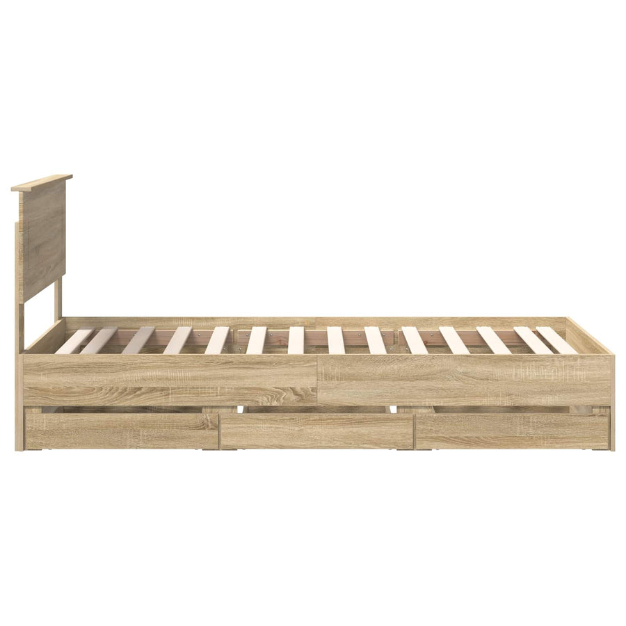 Bedframe met lade Sonoma Eiken 100 x 200 cm Ingenieurshout