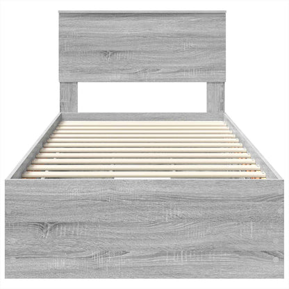 Bedframe met lade Grijs Sonoma 100 x 200 cm Ingenieurshout