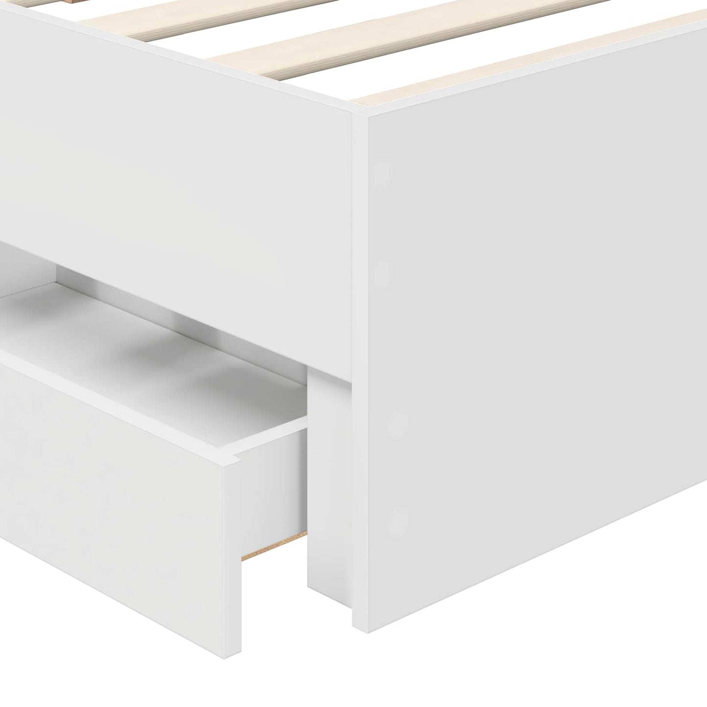 Bedframe met lade met hoofdeinde Wit 90 x 200 cm Ingenieurshout