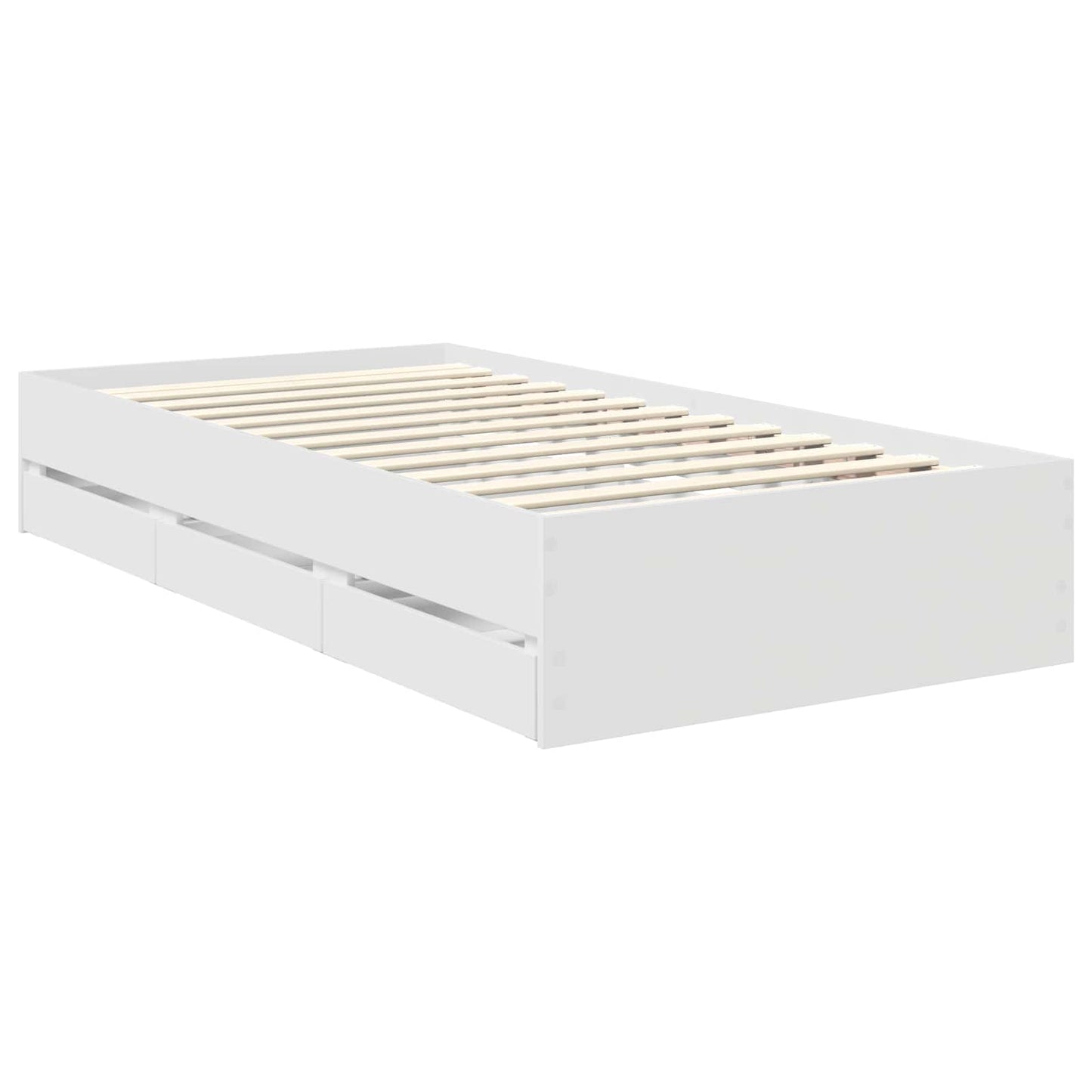 Bedframe met lade met hoofdeinde Wit 90 x 200 cm Ingenieurshout