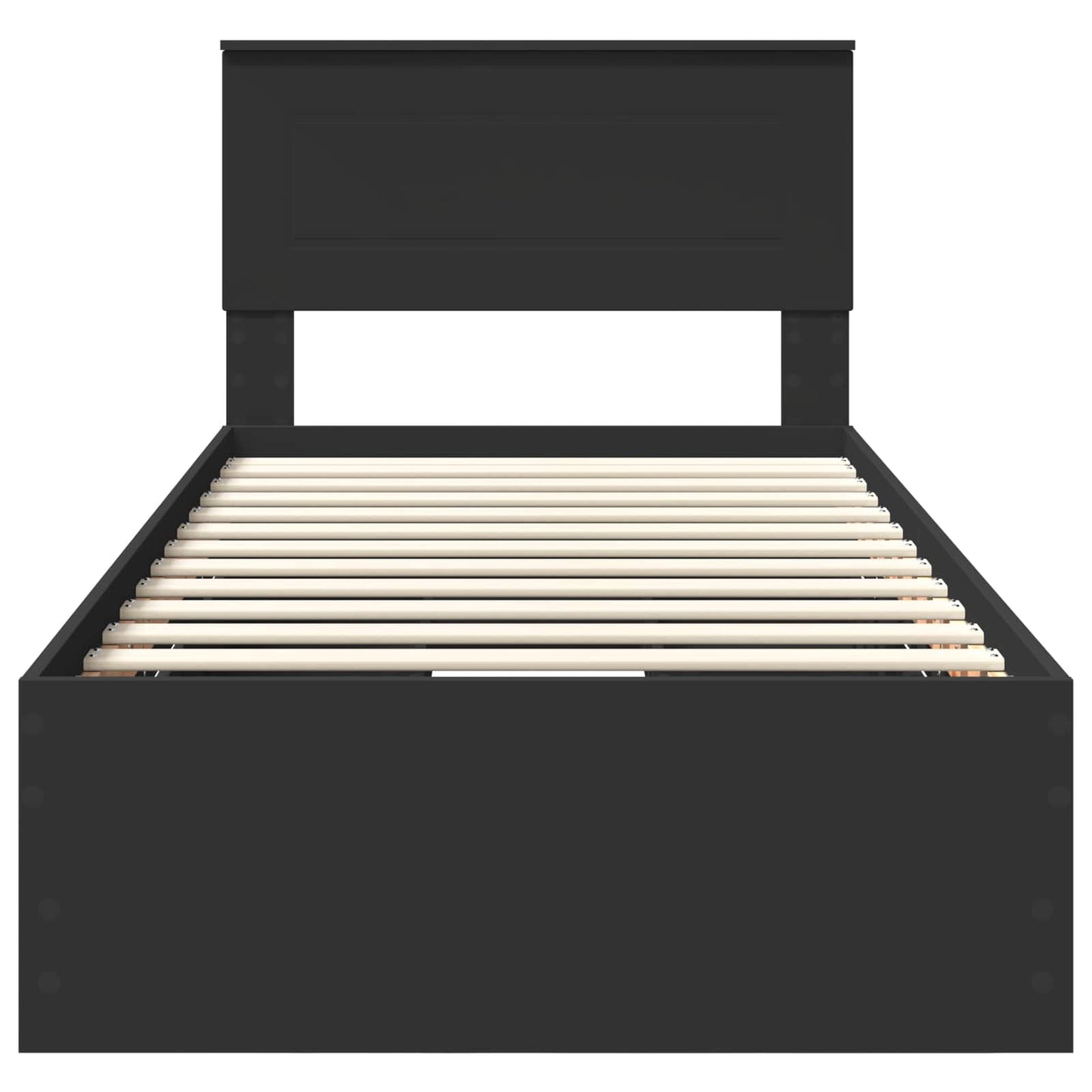 Bedframe met lade met opslag Zwart 75 x 190 cm Ingenieurshout