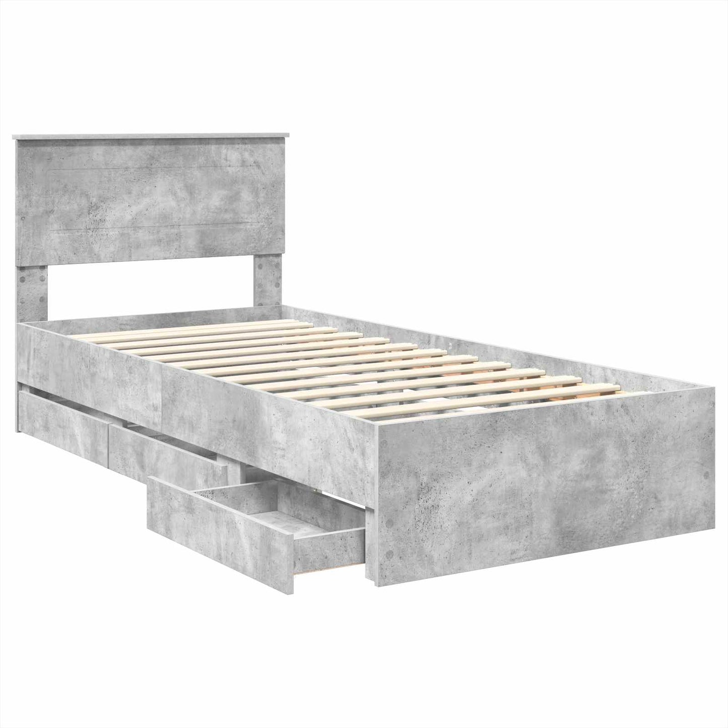 Bedframe met lade Beton Grijs 75 x 190 cm Ingenieurshout