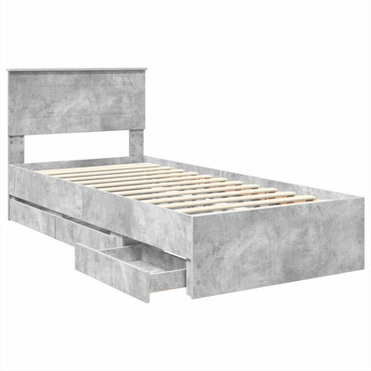 Bedframe met lade Beton Grijs 75 x 190 cm Ingenieurshout