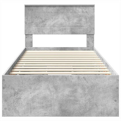 Bedframe met lade Beton Grijs 75 x 190 cm Ingenieurshout