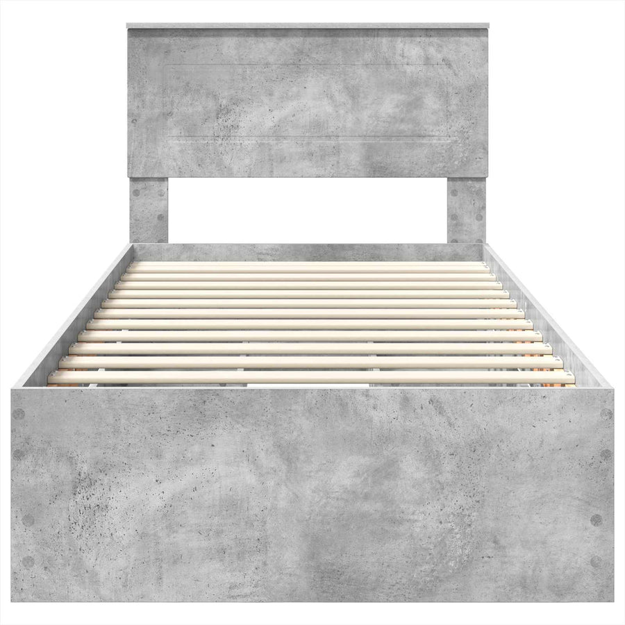 Bedframe met lade Beton Grijs 75 x 190 cm Ingenieurshout