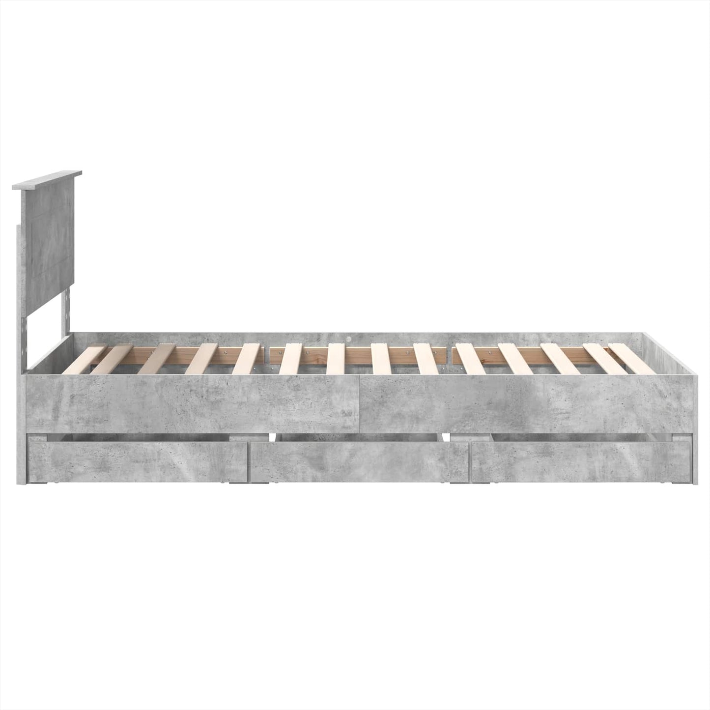 Bedframe met lade Beton Grijs 75 x 190 cm Ingenieurshout