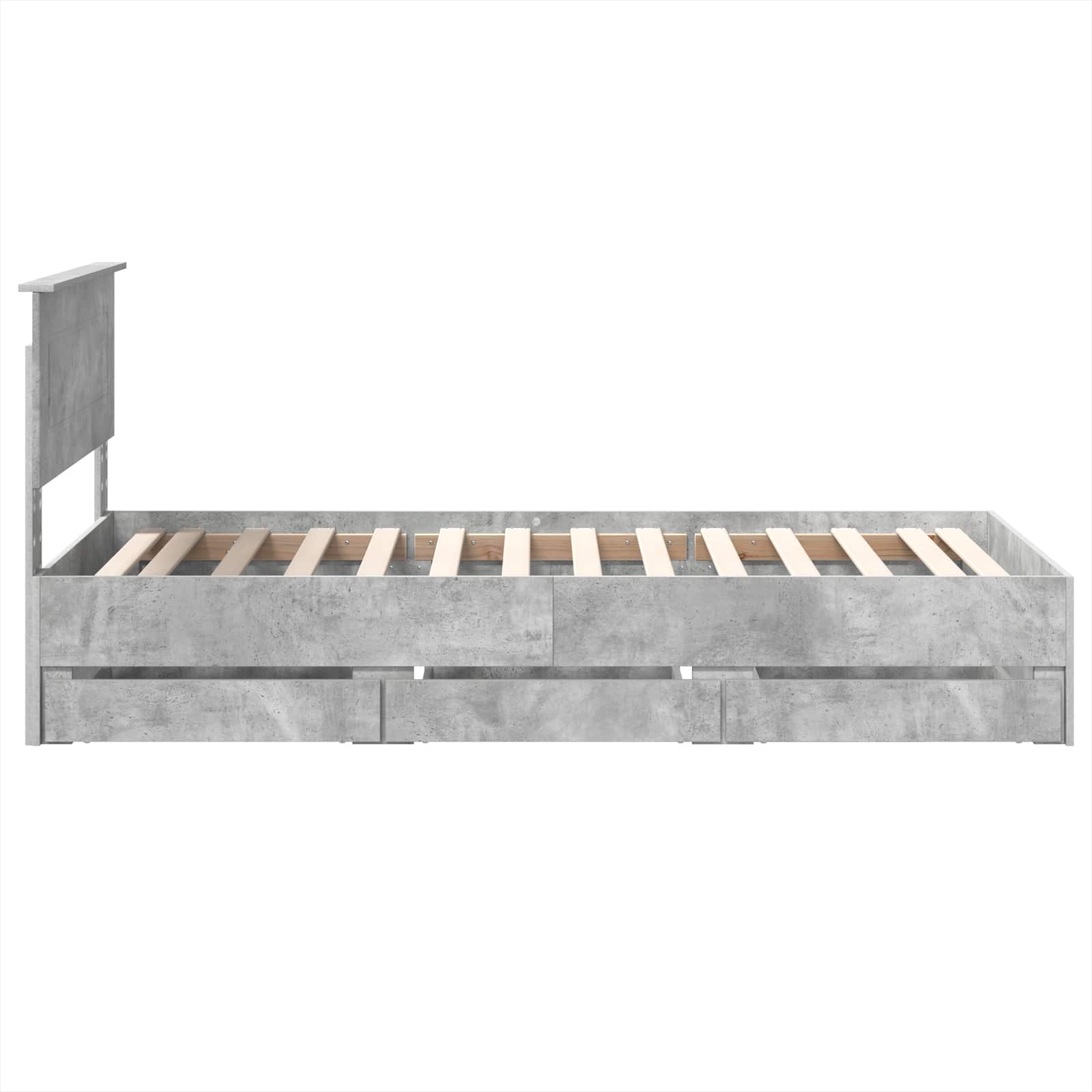 Bedframe met lade Beton Grijs 75 x 190 cm Ingenieurshout
