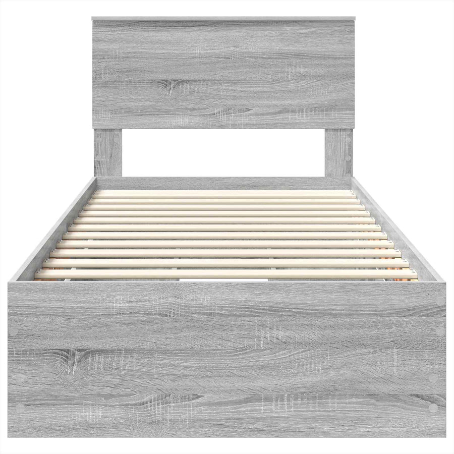 Bedframe met lade Grijs Sonoma 75 x 190 cm Ingenieurshout