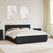 Bedframe met LED-striplichten Zwart 200 x 200 cm Bewerkt hout