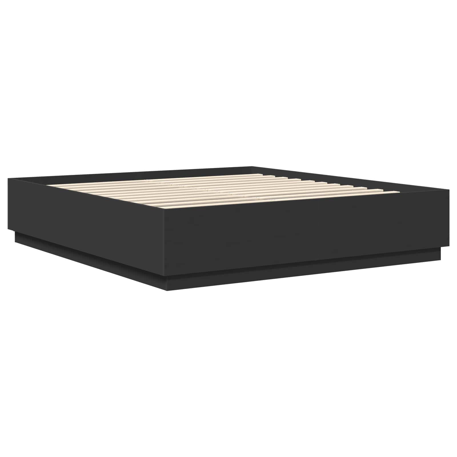 Bedframe met LED-striplichten Zwart 200 x 200 cm Bewerkt hout