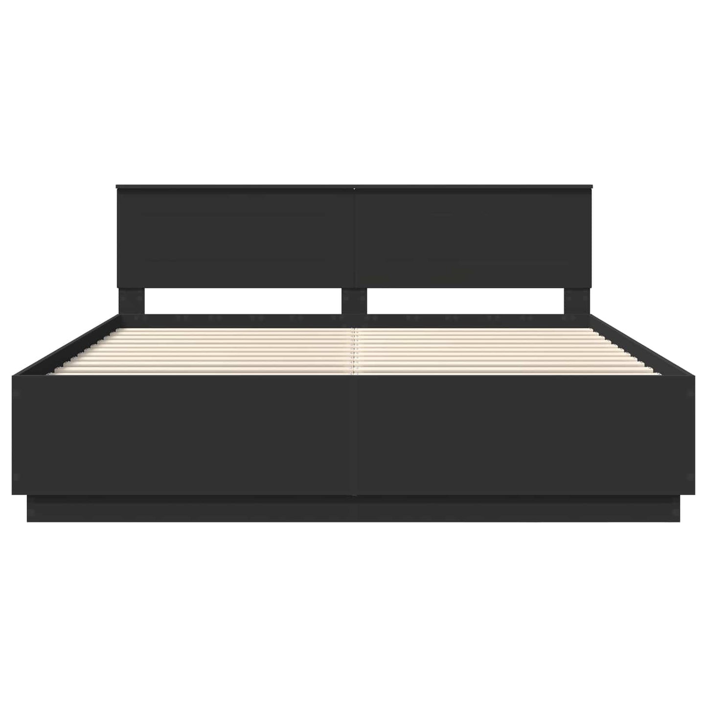 Bedframe met LED-striplichten Zwart 200 x 200 cm Bewerkt hout