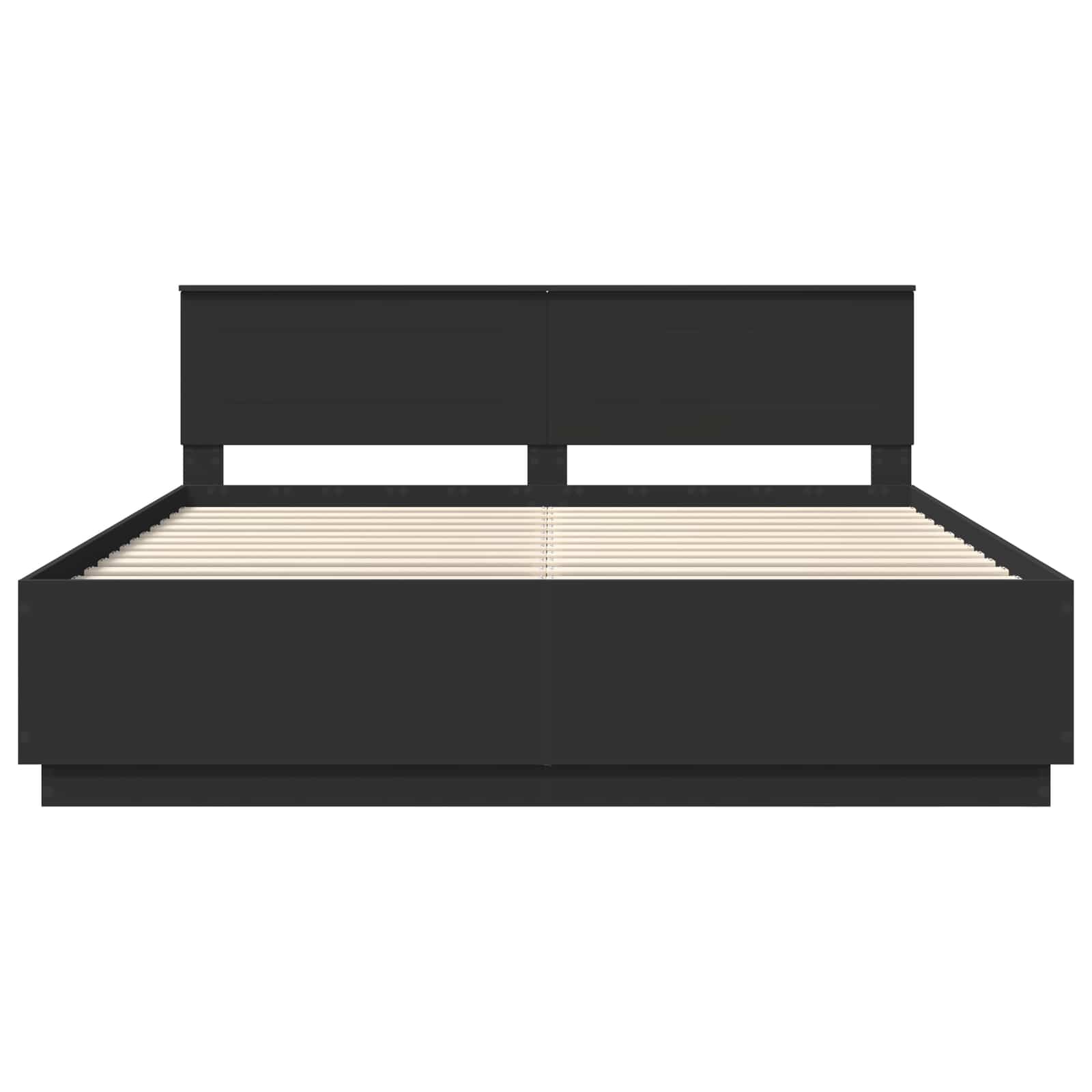 Bedframe met LED-striplichten Zwart 200 x 200 cm Bewerkt hout