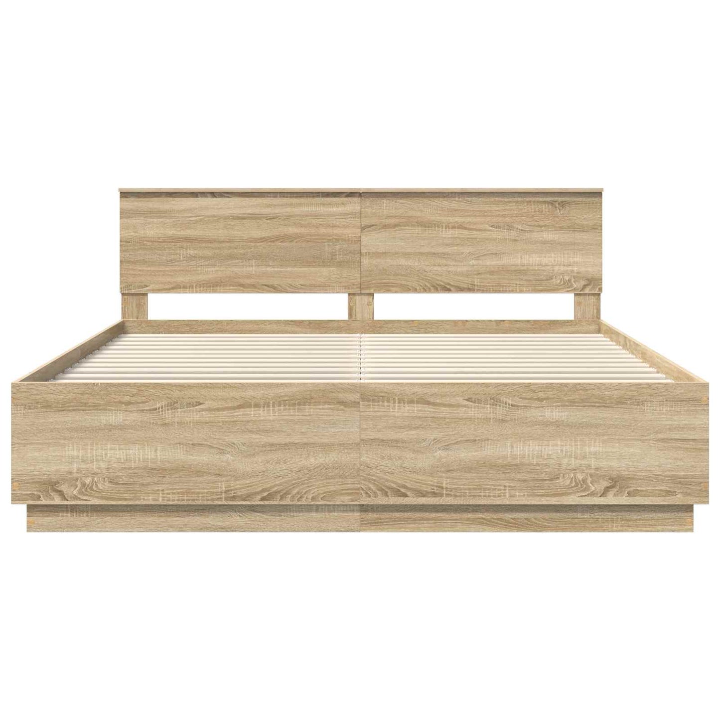 Bedframe met hoofdeinde Sonoma Eiken 200 x 200 cm Bewerkt hout