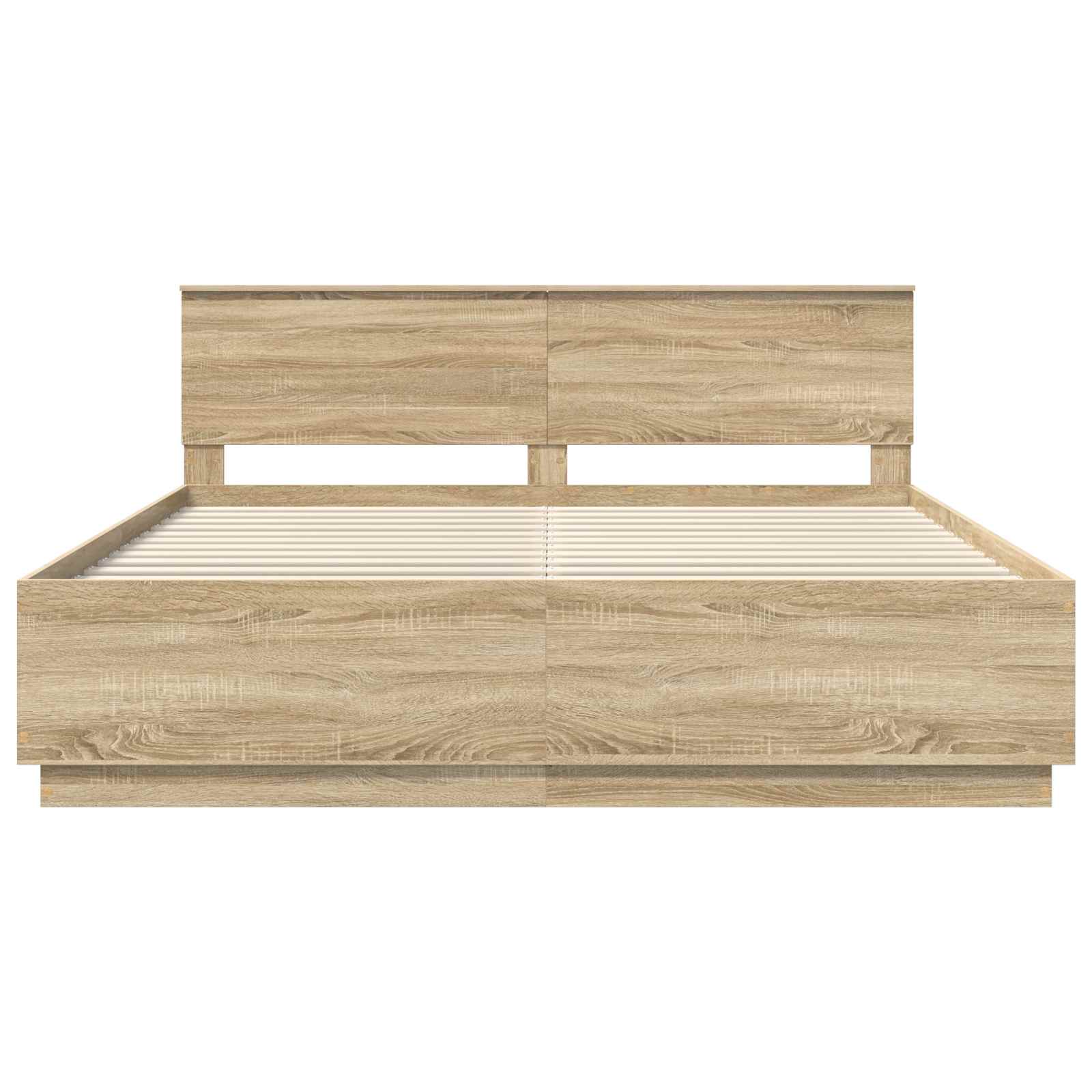 Bedframe met hoofdeinde Sonoma Eiken 200 x 200 cm Bewerkt hout