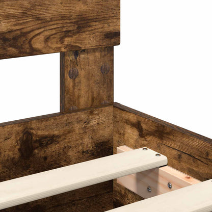 Bedframe met hoofdeinde Gerookt eiken 200 x 200 cm Bewerkt hout