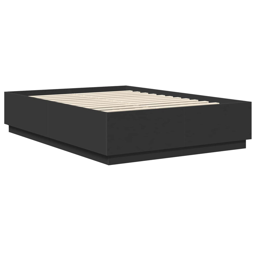 Bedframe met hoofdeinde Zwart 150 x 200 cm Bewerkt hout