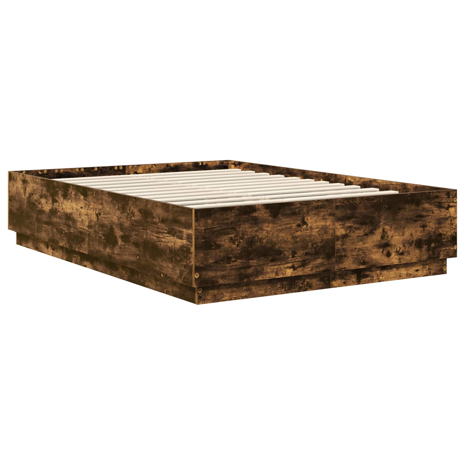 Bedframe met hoofdeinde Gerookt eiken 150 x 200 cm Bewerkt hout