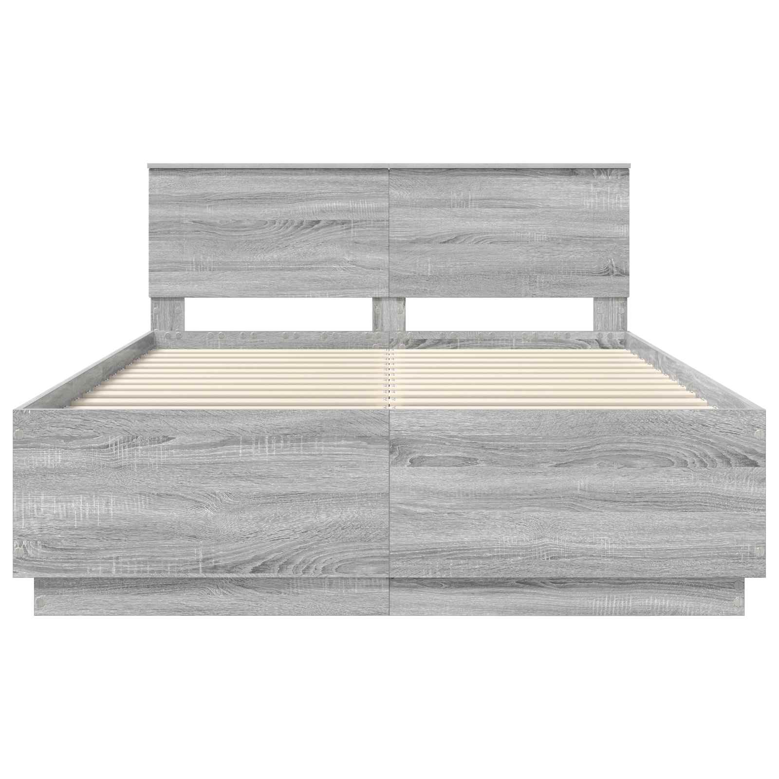 Bedframe met hoofdeinde Grijs Sonoma 150 x 200 cm Bewerkt hout