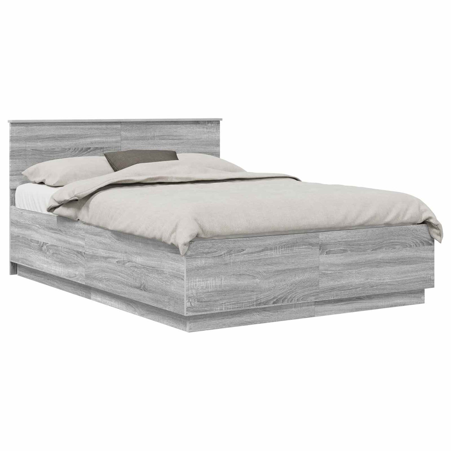 Bedframe met hoofdeinde Grijs Sonoma 150 x 200 cm Bewerkt hout