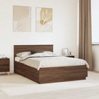 Bed Frame with Headboard Brown Oak 150 x 200 cm Engineered Wood