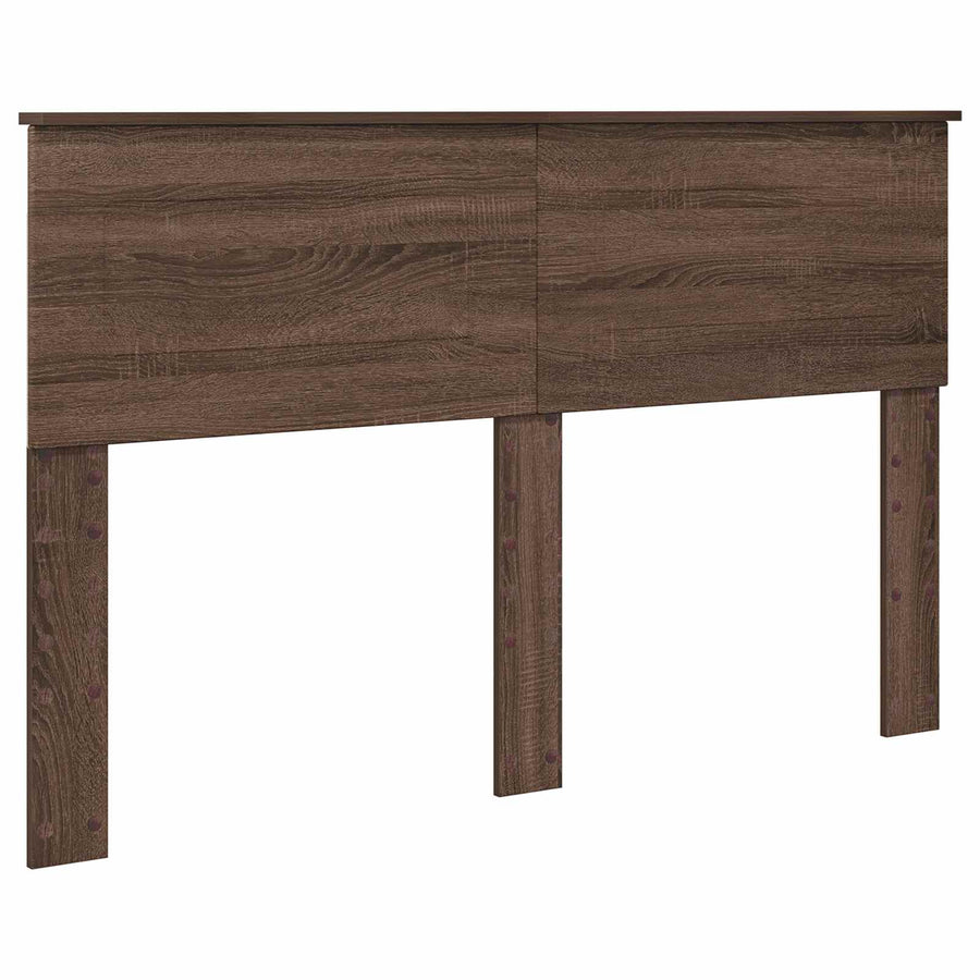 Bedframe met hoofdeinde Bruin Eiken 150 x 200 cm Bewerkt hout