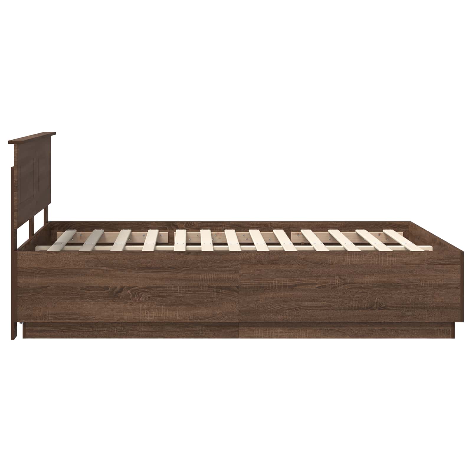 Bedframe met hoofdeinde Bruin Eiken 150 x 200 cm Bewerkt hout