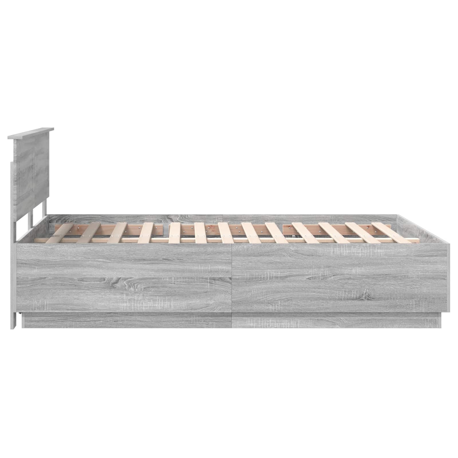 Bedframe met hoofdeinde Grijs Sonoma 140 x 200 cm Bewerkt hout