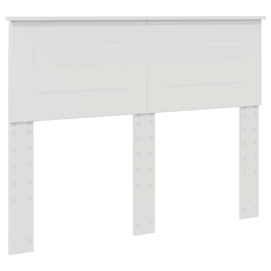 Bedframe met LED-striplichten Wit 135 x 190 cm Bewerkt hout