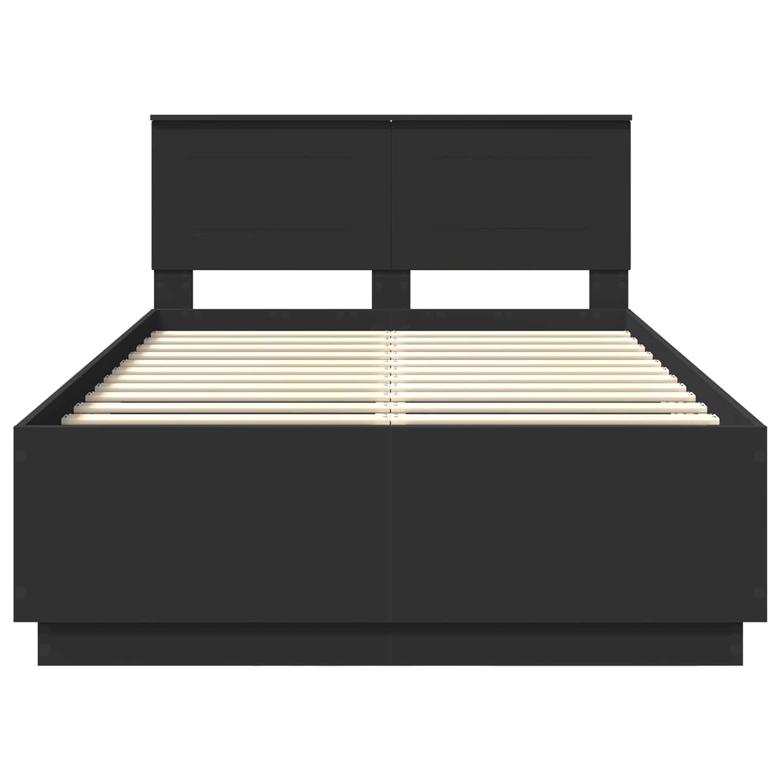 Bedframe met hoofdeinde Zwart 120 x 190 cm Bewerkt hout