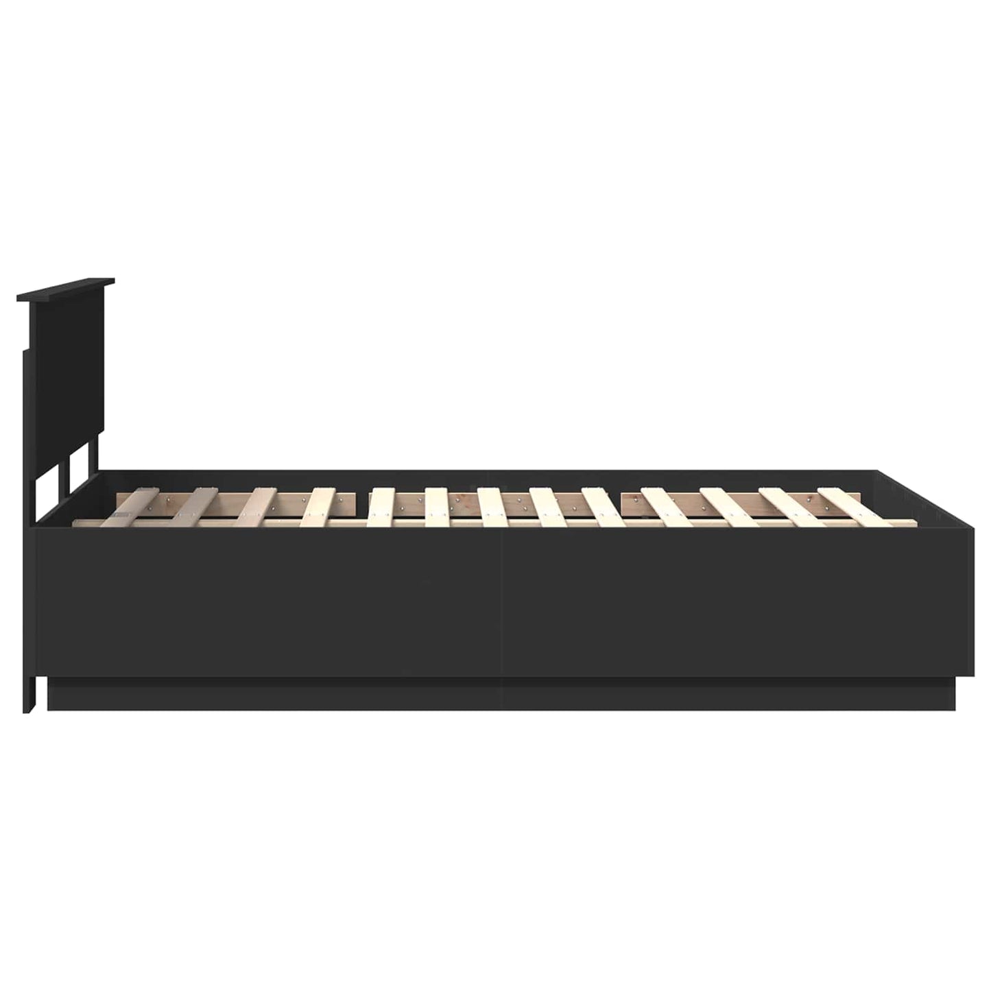 Bedframe met hoofdeinde Zwart 120 x 190 cm Bewerkt hout