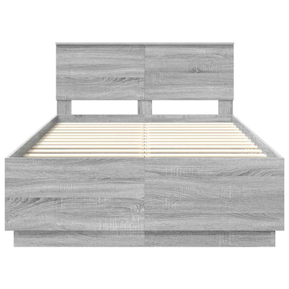 Bedframe met hoofdeinde Grijs Sonoma 120 x 190 cm Bewerkt hout