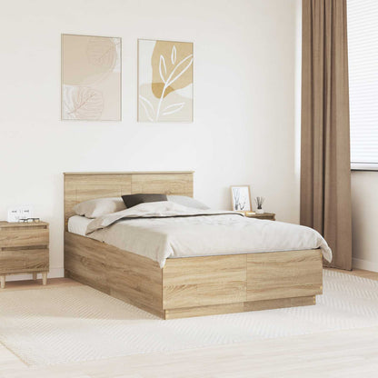 Bedframe met hoofdeinde Sonoma Eiken 120 x 200 cm Bewerkt hout