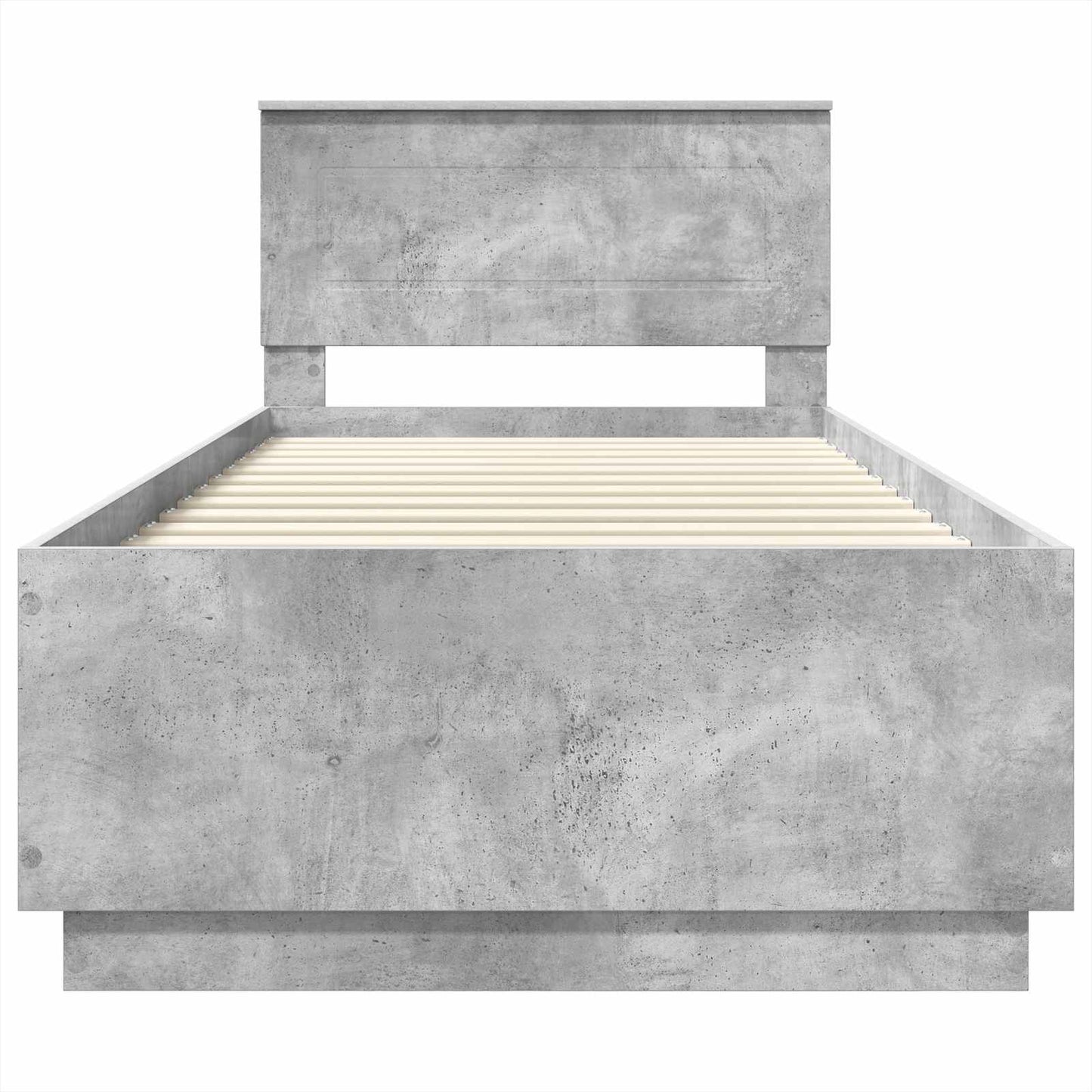 Bedframe met hoofdeinde Beton Grijs 100 x 200 cm Bewerkt hout