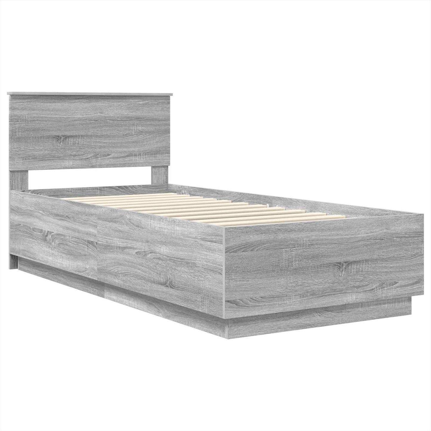 Bedframe met hoofdeinde Grijs Sonoma 100 x 200 cm Bewerkt hout