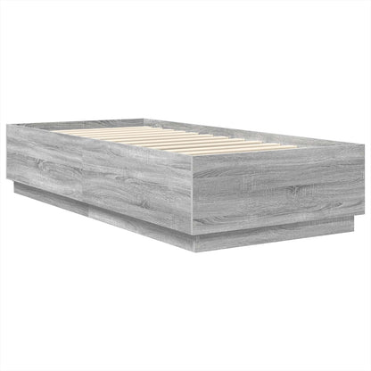 Bedframe met hoofdeinde Grijs Sonoma 100 x 200 cm Bewerkt hout