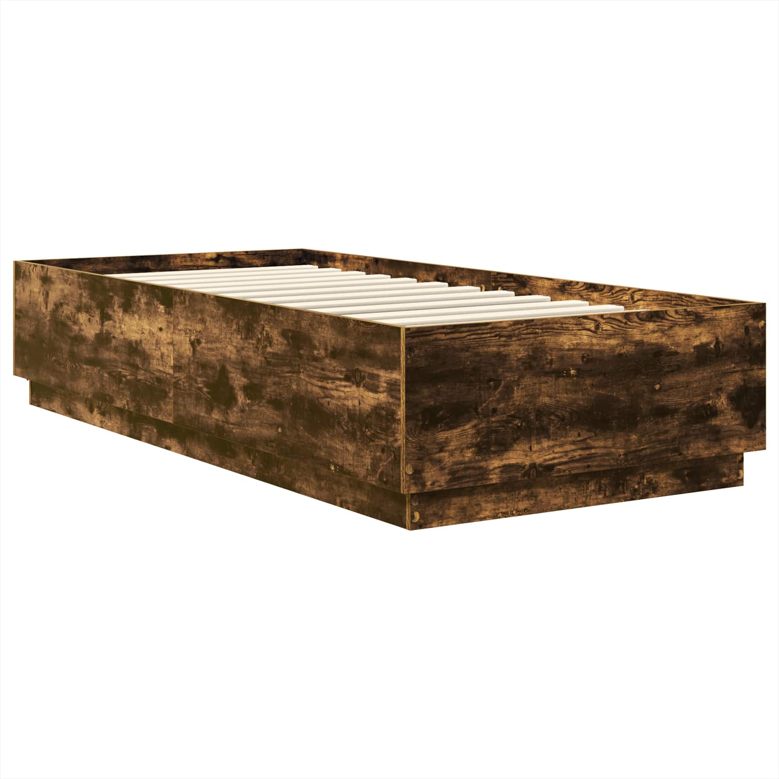 Bedframe met hoofdeinde Gerookt eiken 90 x 190 cm Bewerkt hout