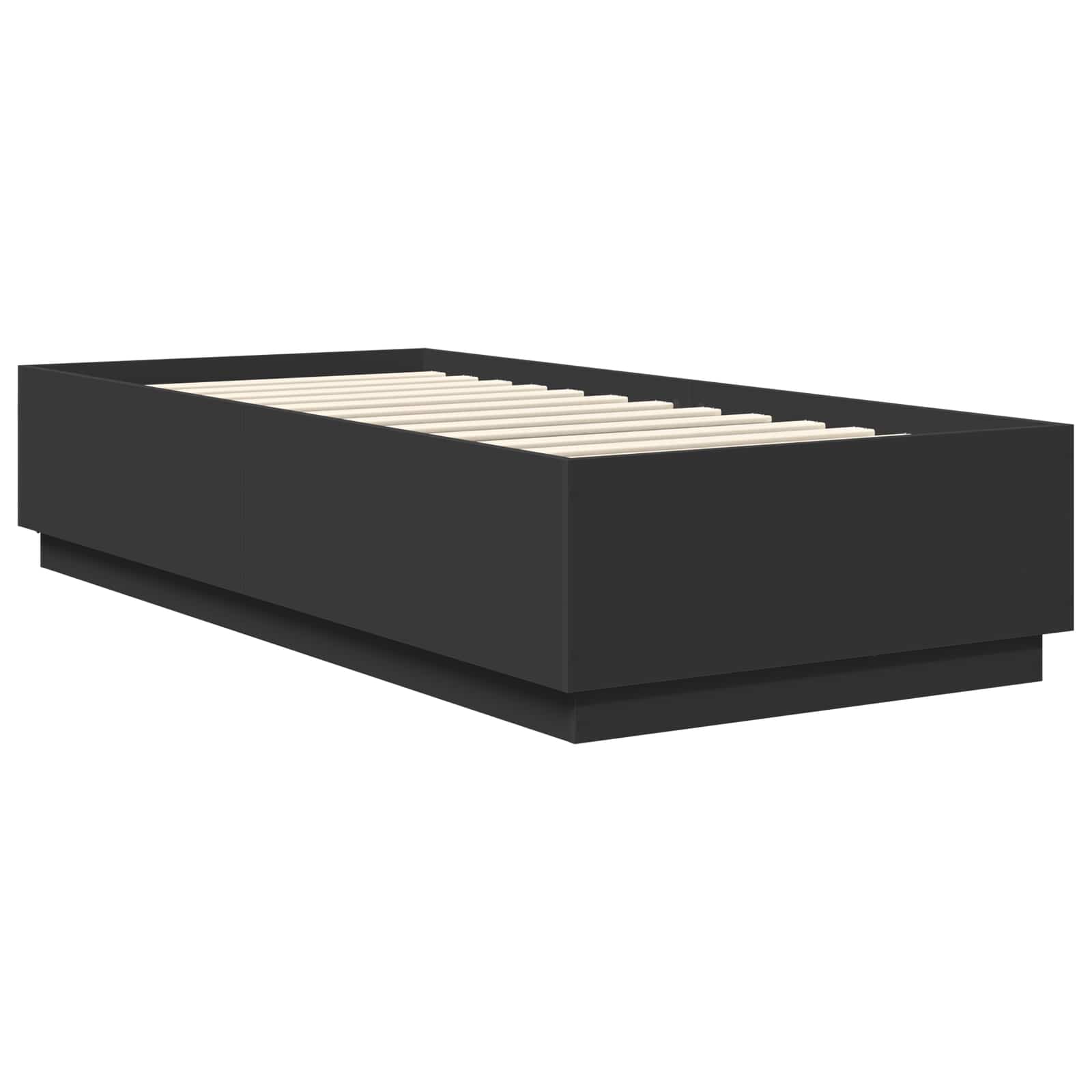 Bedframe met LED-striplichten Zwart 70 x 190 cm Bewerkt hout