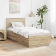 Bedframe 70x190 cm Sonoma eiken met hoofdeinde